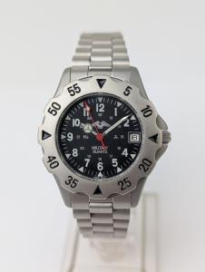 1993 Vintage Military Swiss Diver Watch, Black Dial