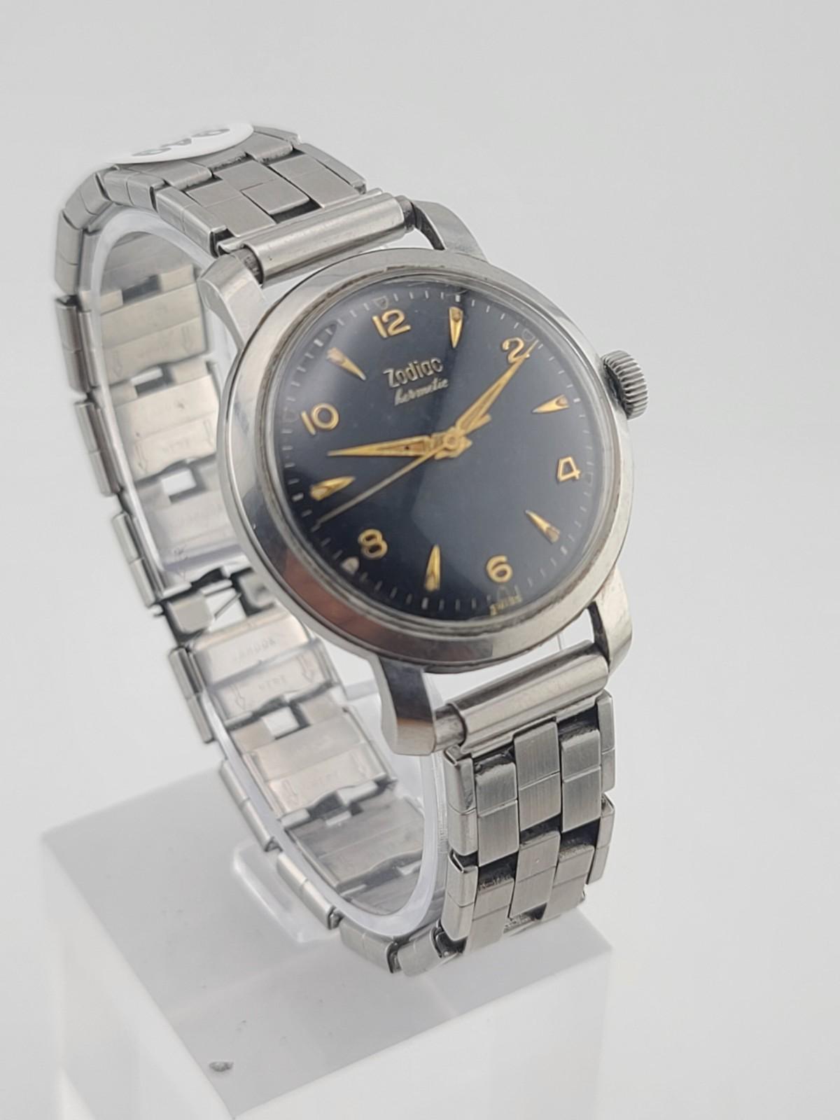 1950 Zodiac Hermetic Black Dial Manual Watch