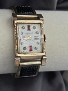 Chalet Art Deco Gold Tone Mechanical Wrist Watch