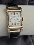 Chalet Art Deco Gold Tone Mechanical Wrist Watch