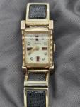 Chalet Art Deco Gold Tone Mechanical Wrist Watch