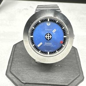 1970s Zodiac Orbiter Astrographic Blue Mystery Watch
