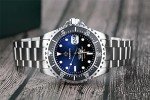 ENRIVA Men's Blue Ceramic Diving Watch