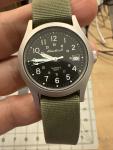 Eddie Bauer Vintage Military Field Watch, Black Dial