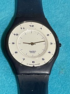 Vintage 1997 Swatch Skin MONOBLUE Thin Watch