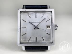 Vintage Eterna Matic Silver Dial 33mm Square Watch