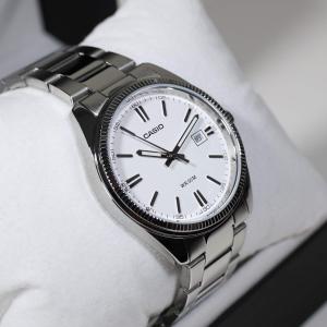 Casio Men's Vintage Stainless Steel White Dial Watch