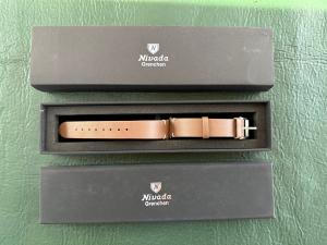 Nivada Grenchen Brown Leather Strap Vintage Watch
