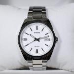 Casio Men's Vintage Stainless Steel White Dial Watch