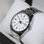 Casio Men's Vintage Stainless Steel White Dial Watch