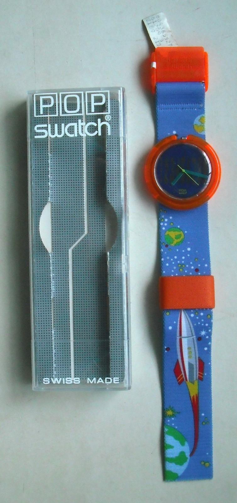 Swatch Pop Vintage Sputnik Watch Blue Orange