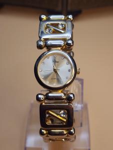 Vintage Solina Rhinestone Bracelet Watch in Gold/Silver
