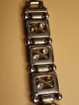 Vintage Solina Rhinestone Bracelet Watch in Gold/Silver