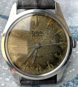 Zodiac Hermetic Vintage Men's Watch Grey Dial