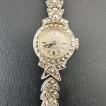 Vintage Valgine Cocktail Watch with Marcasite Silver Tone