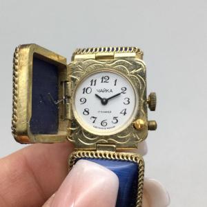 Vintage Chaika Yanka Women's Watch Gold Blue 20mm