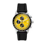Fossil Men's Black Silicone Chronograph Watch