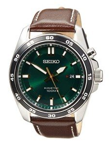 Seiko Men's Kinetic Leather Strap Watch SKA791P1