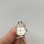 Vintage Women's Cocktail Watch Silver Tone Stretch Band