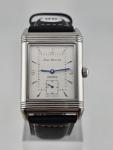 Vtg German Made Jean Muller Reverso Mechanical Dual Dial Flip Case Watch. Runs.