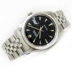 Vintage Rolex Oysterdate Precision Black Dial 34mm Men Steel Watch Ref 6694