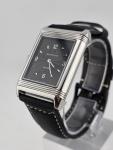Vtg German Made Jean Muller Reverso Mechanical Dual Dial Flip Case Watch. Runs.