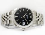 Vintage Rolex Oysterdate Precision Black Dial 34mm Men Steel Watch Ref 6694