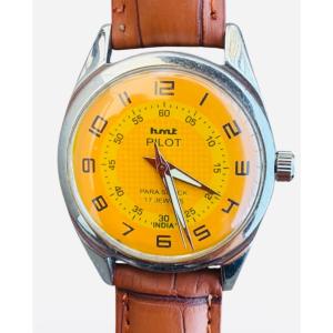 HMT Pilot Yellow Mechanical Hand Wind Men's Watch