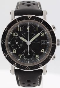 Vintage Orfina Black Racing Automatic Chronograph Watch