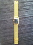 Vintage Tank Watch with Champagne Dial & Milanese Band