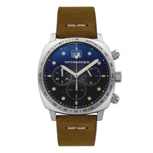 Spinnaker 42mm Hull Chronograph Black Leather Watch