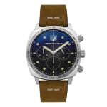 Spinnaker 42mm Hull Chronograph Black Leather Watch