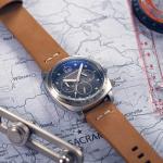 Spinnaker 42mm Hull Chronograph Black Leather Watch