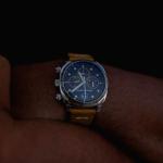 Spinnaker 42mm Hull Chronograph Black Leather Watch