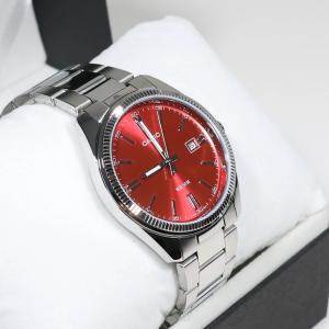 Casio Men's Vintage Red Dial Stainless Steel Watch