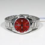 Casio Men's Vintage Red Dial Stainless Steel Watch