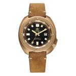 Vintage Bronze Automatic Dive Watch with Leather Strap