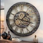 Vintage Industrial Oversized Gear Wall Clock 24
