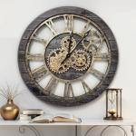 Vintage Industrial Oversized Gear Wall Clock 24