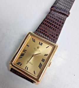 Rolex Cellini 18k Tank Watch Ref 4105 1970s