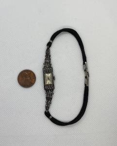 Art Deco Sterling Silver & Marcasite Ladies Watch