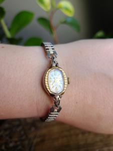 Vintage Helbros Ladies Cocktail Watch Gold Silver Tone