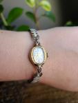 Vintage Helbros Ladies Cocktail Watch Gold Silver Tone