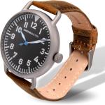 Men's Vintage Pilot Watch - Black Dial, Leather Band