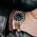 Men's Vintage Pilot Watch - Black Dial, Leather Band