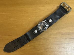 Waltham Military Dial Black Vintage Wristwatch