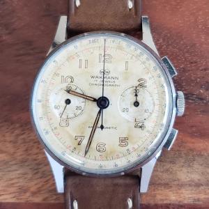 1950s Wakmann Vintage Pilot Chronograph Watch