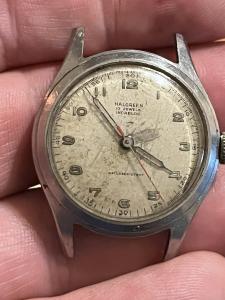 Vintage WWII Halgreen Military Watch with Incabloc