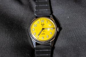 HMT Military Style Watch with Yellow Dial