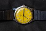 HMT Military Style Watch with Yellow Dial